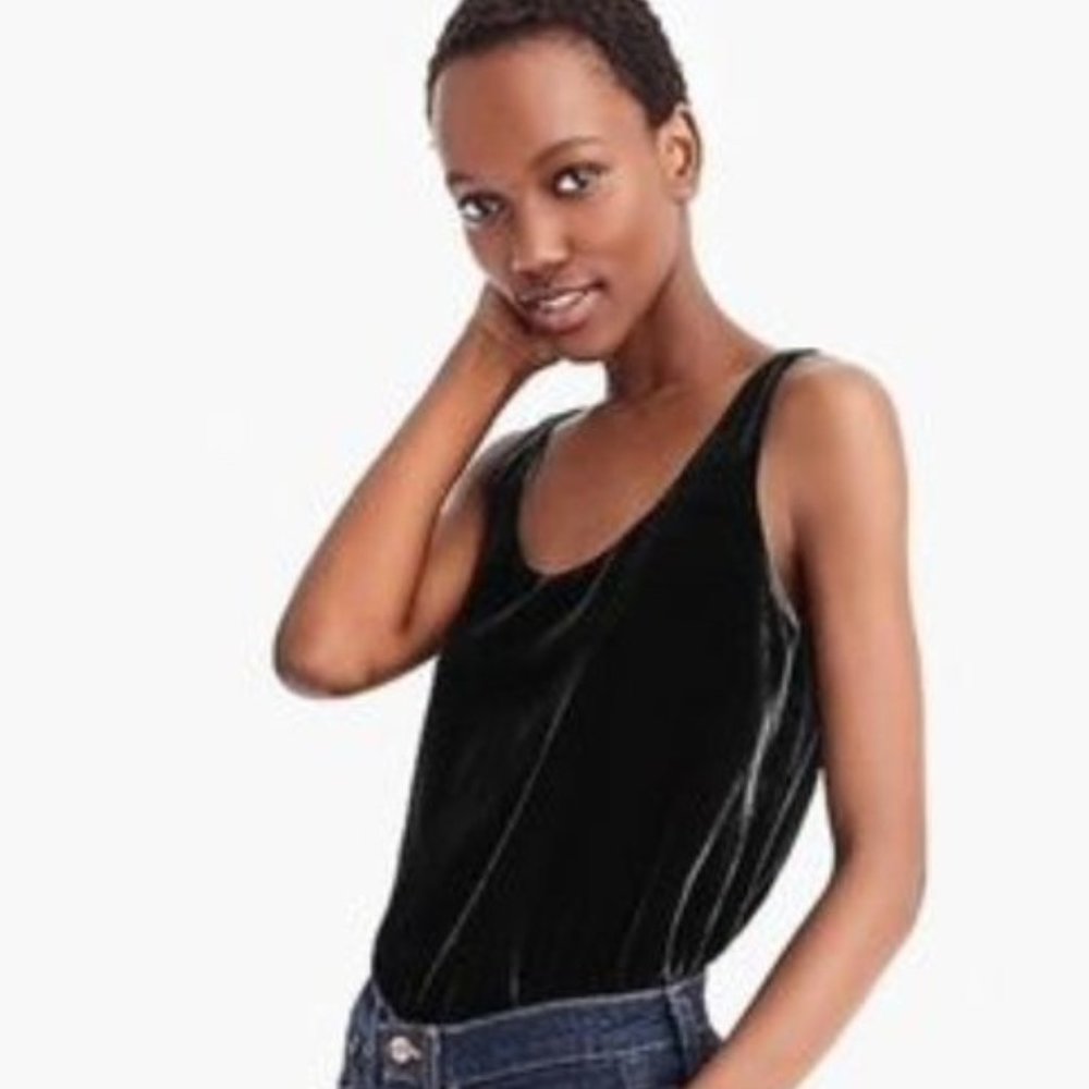 NWT ~ J. Crew ~ Black velvet tank top